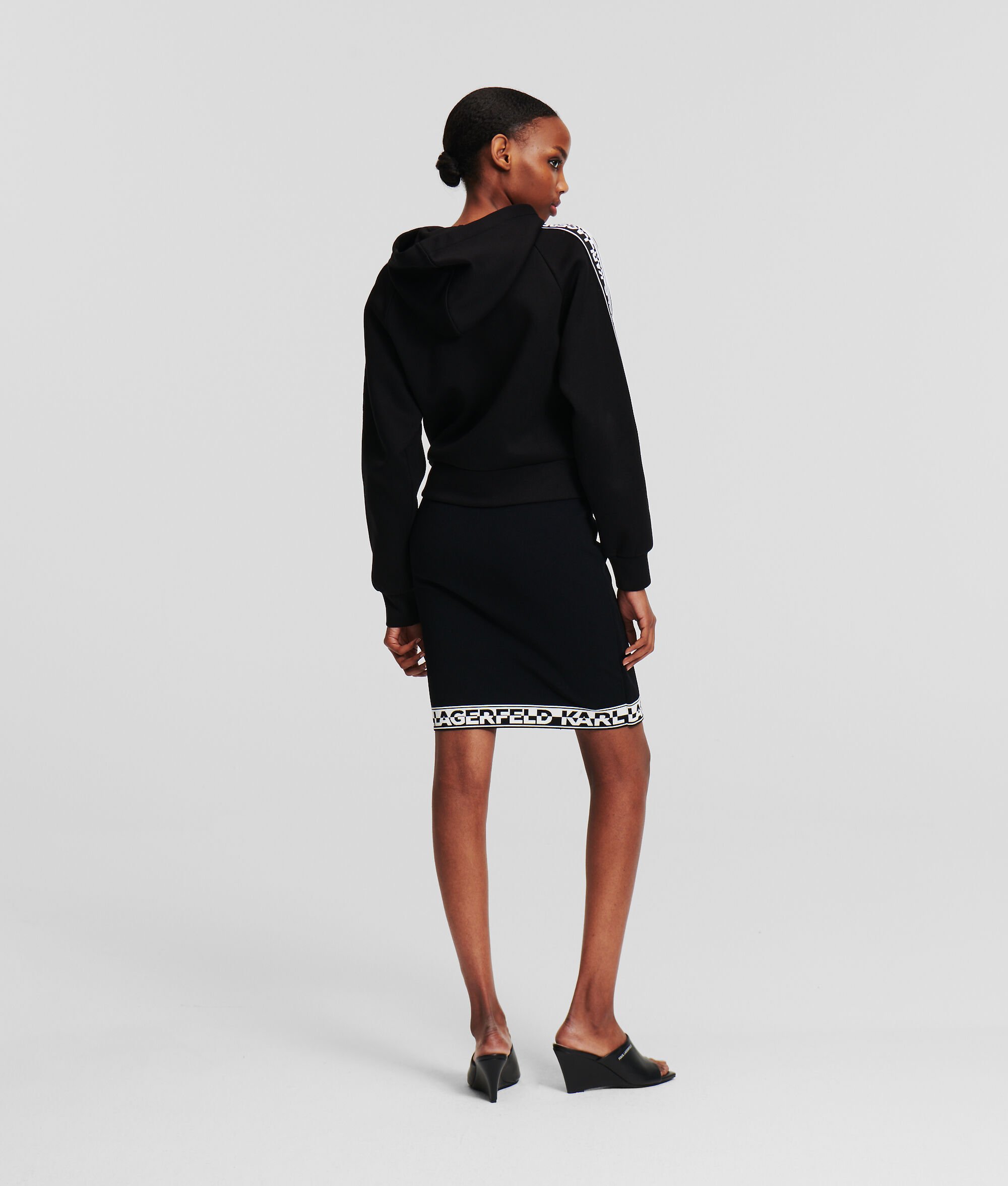 (image for) Top-Tier Karl Logo Knitted Wrap Skirt